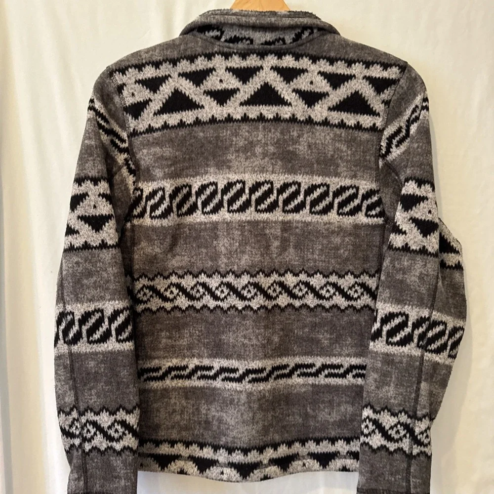 The North Face Fleece 1/4 Zip Jacket Men's Small Gray/Black Aztec‎